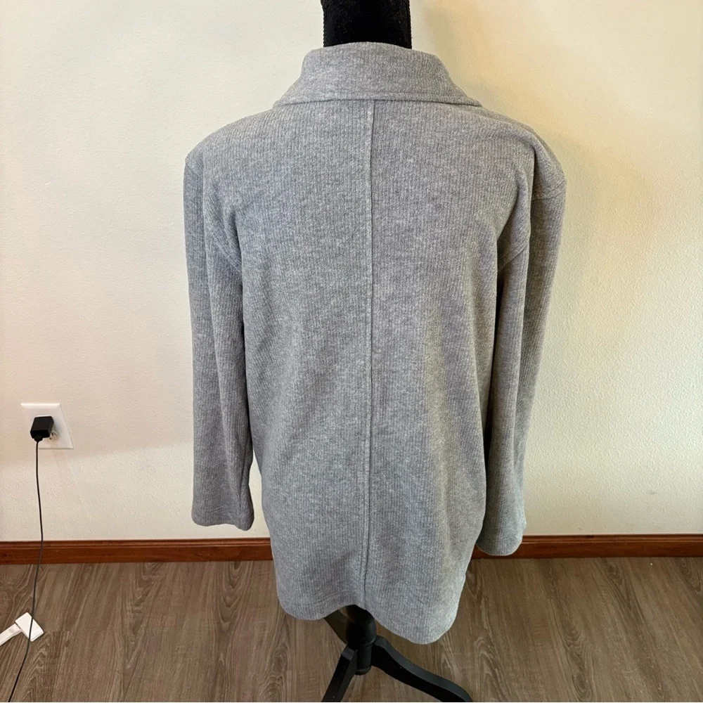 Vintage J.Crew Gray Knit Coatigan Chore Jacket Button Front Size M 90s Y2K​​